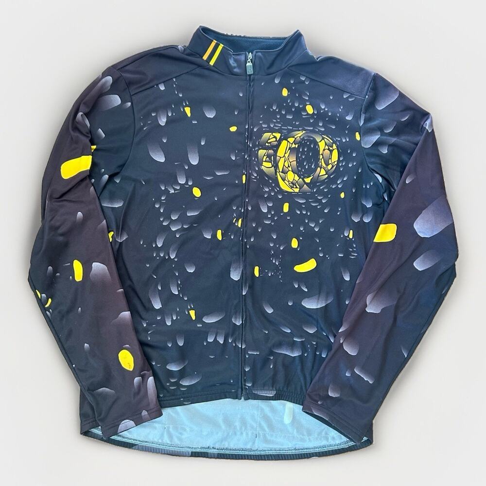Pearl Izumi Cycling Jacket Men Sz Lg Splatter Graphic Full Zip Windbreaker y2k